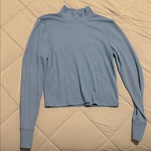 American Eagle Outfitters Sky Blue Ribbed long sleeve